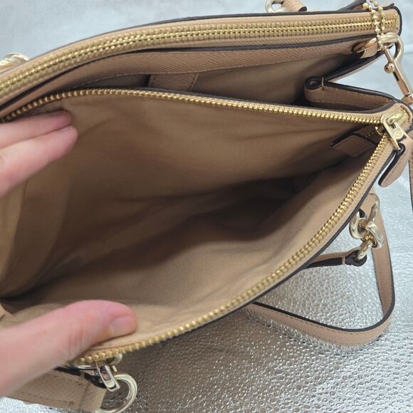 Coach Small Christie Carryall Crossgrain Leather F57520 Beechwood Tan